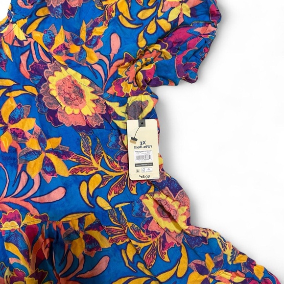 Terra & Sky NWT Boho Floral Babydoll Top - Picture 6 of 6